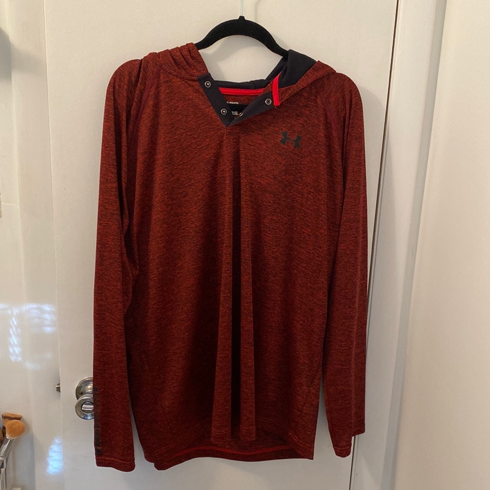 Red Under Armour Button Pullover